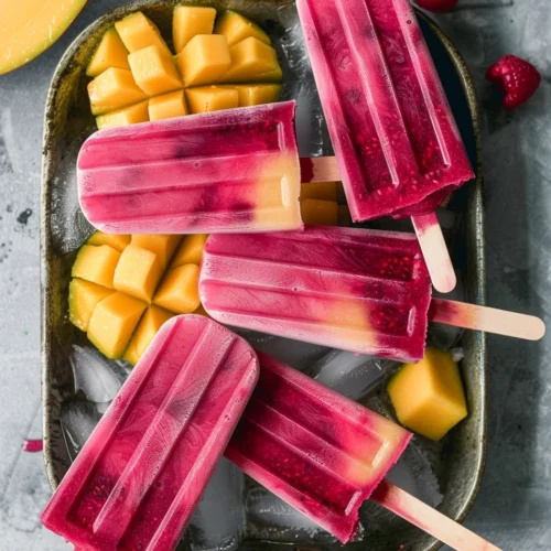 Mango Raspberry Popsicles