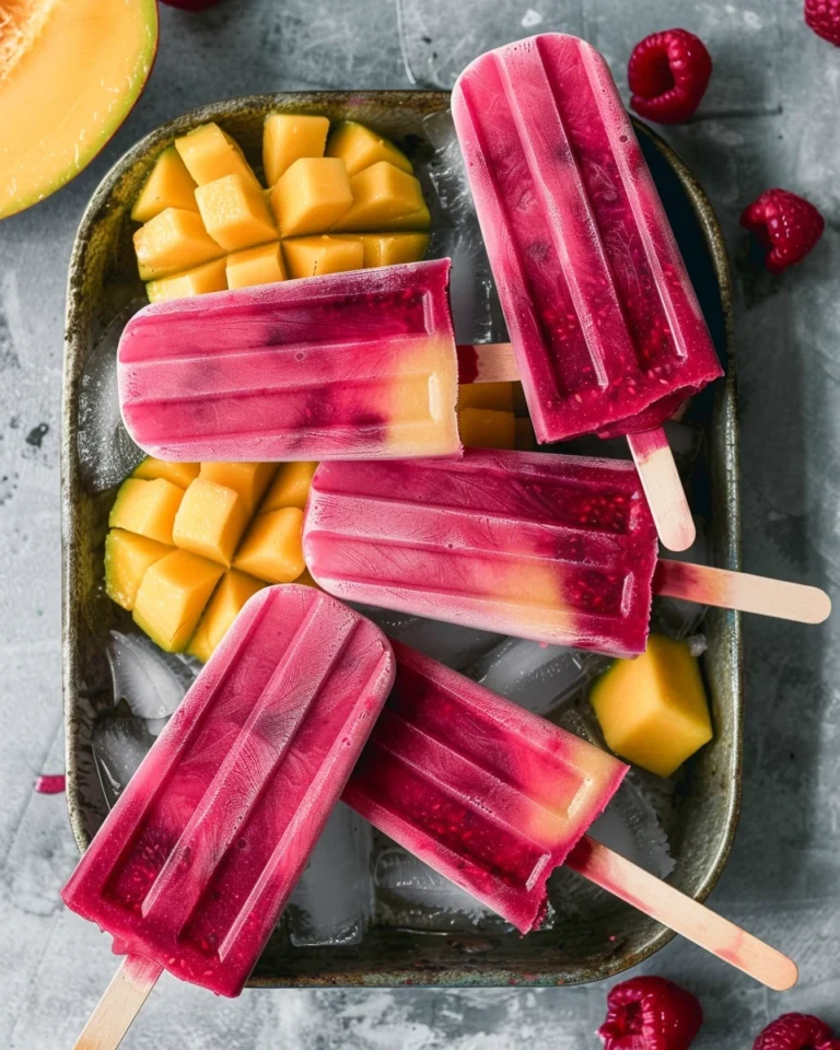 Mango Raspberry Popsicles