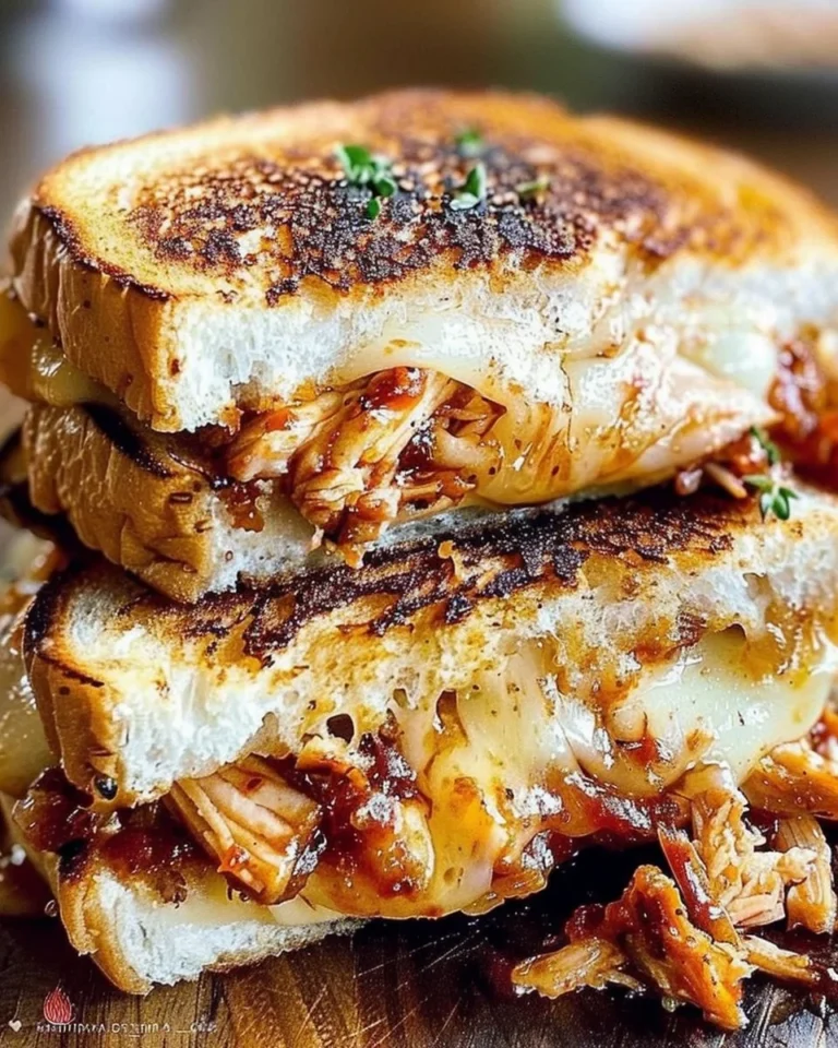 BBQ Chicken Sandwich Grilled Cheese served with melted cheese and grilled chicken
