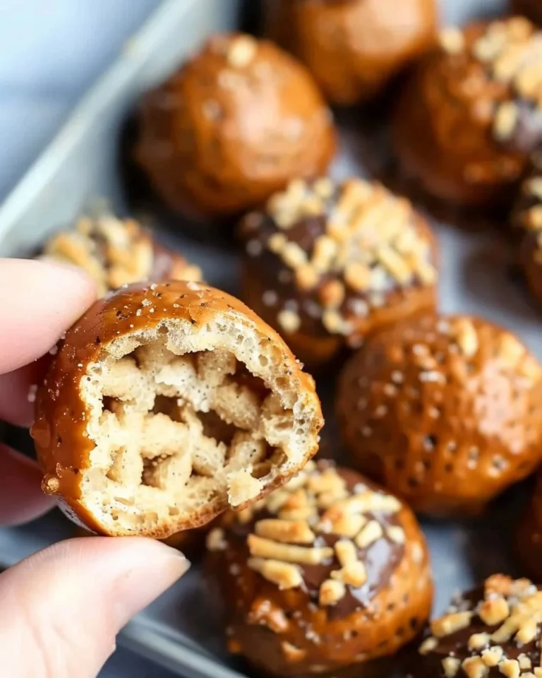 Delicious Buckeye Pretzel Bites served on a plate, perfect for snacking.
