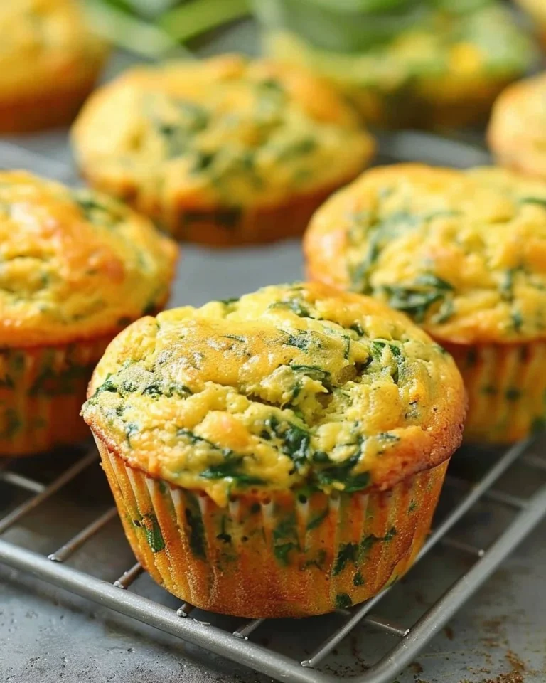 Cheddar cheese spinach muffins fresh out of the oven, perfect for a protein-packed breakfast.