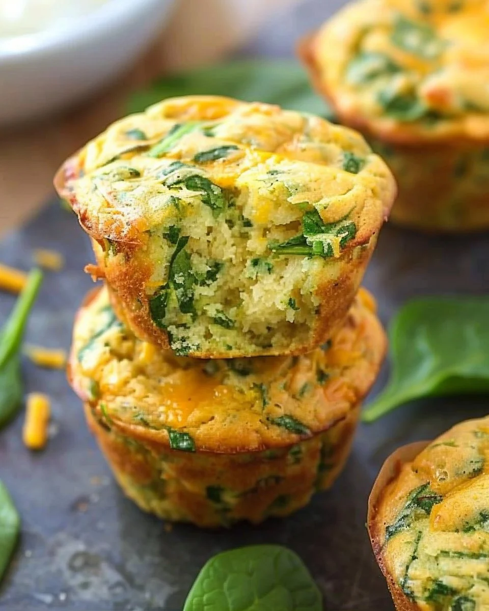 Cheddar Cheese Spinach Muffins