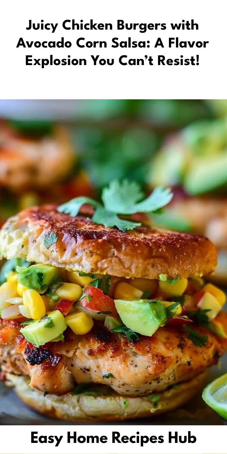 Chicken Burgers with Avocado Corn Salsa