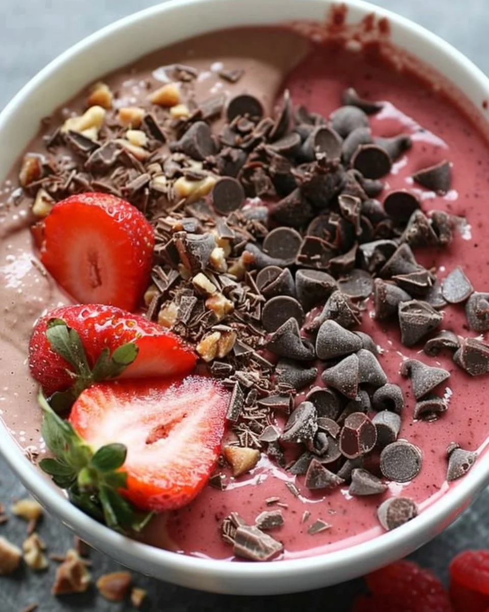 Chocolate Covered Strawberry Smoothie Bowl