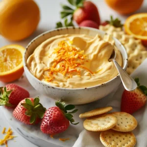 Creamsicle Dessert Dip in a bowl, ready to enjoy a creamy no-bake treat.
