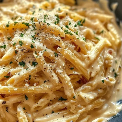 Delicious creamy garlic pasta dish, perfect for easy weeknight dinners.