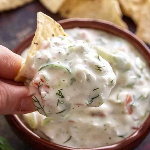 Creamy ranch dip served with fresh vegetables and snacks for parties