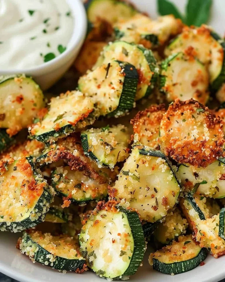 Crispy air fryer zucchini chips served in a bowl, healthy snack option.