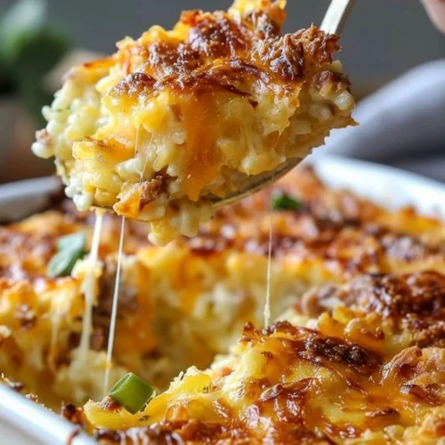 Dolly Parton's 5-ingredient casserole ready to serve for a family meal.
