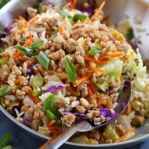 Healthy Egg Roll in a Bowl recipe for a quick weeknight dinner