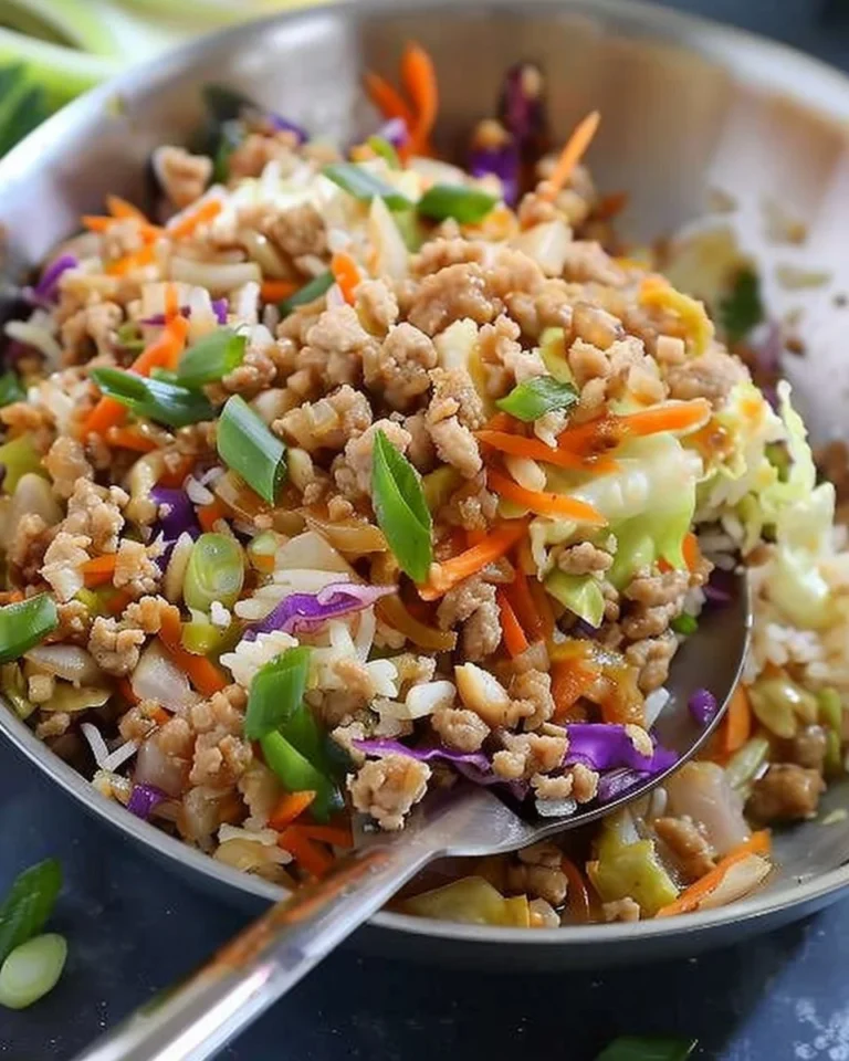 Healthy Egg Roll in a Bowl recipe for a quick weeknight dinner