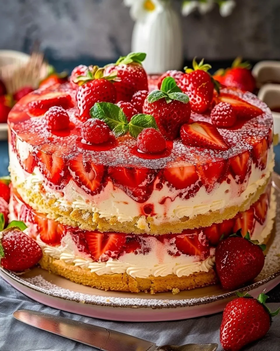 French Fraisier Cake