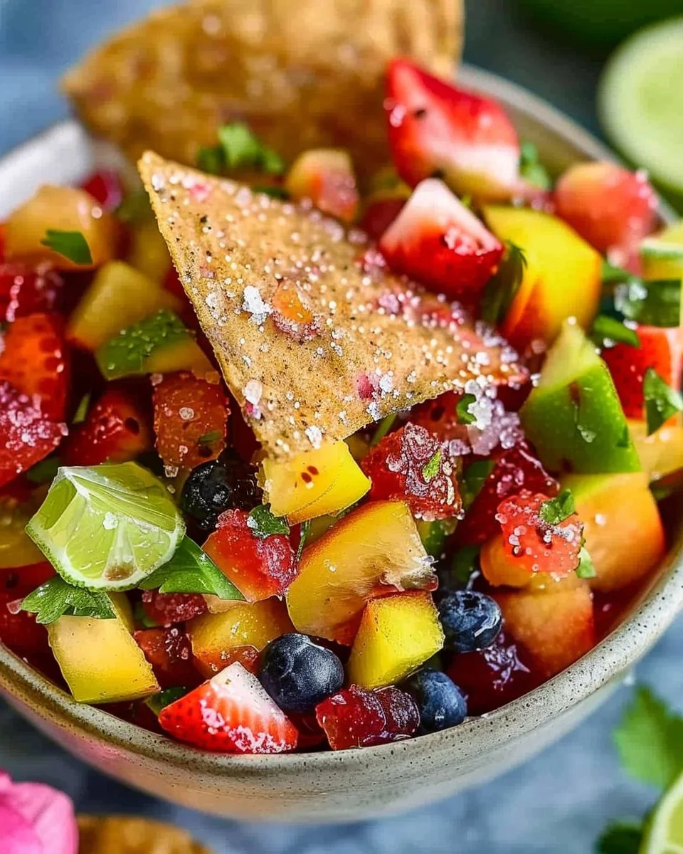 Fresh Fruit Salsa with Cinnamon Sugar Chips