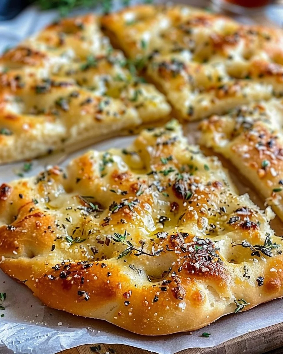 Garlic Parmesan Focaccia with Spicy Hot Honey