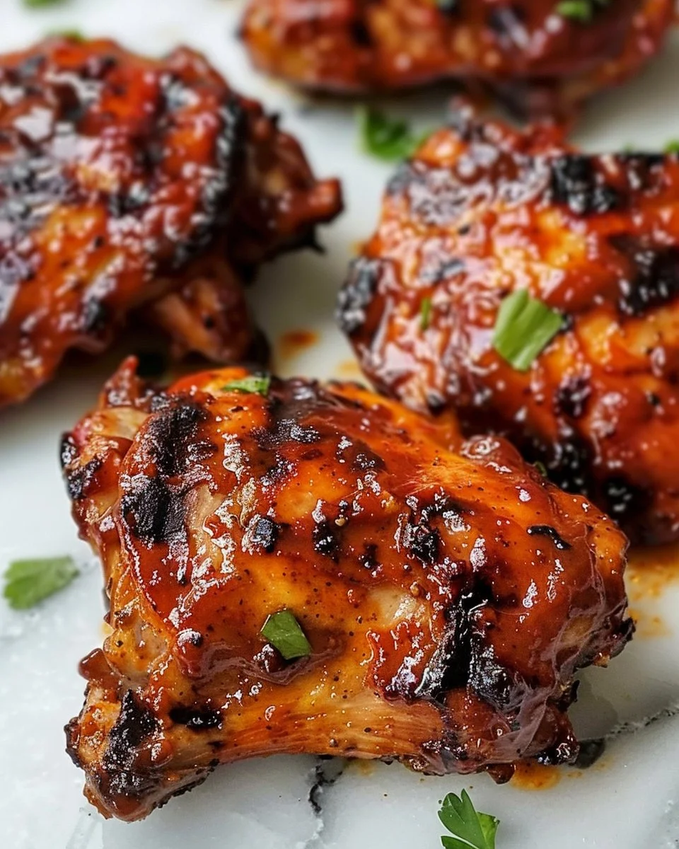 Grilled Spicy BBQ Chicken Thighs