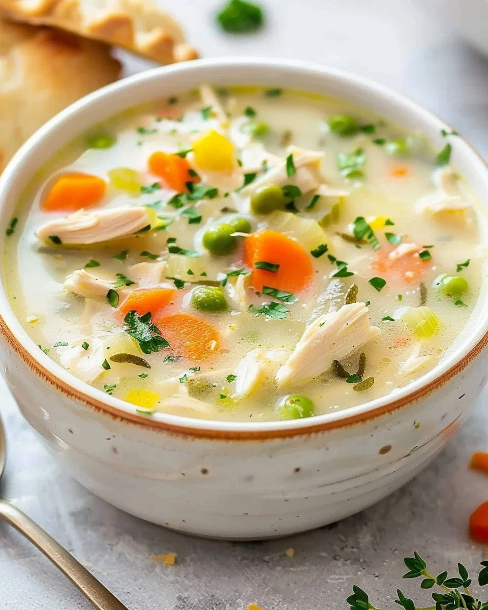 Healthy Chicken Pot Pie Soup
