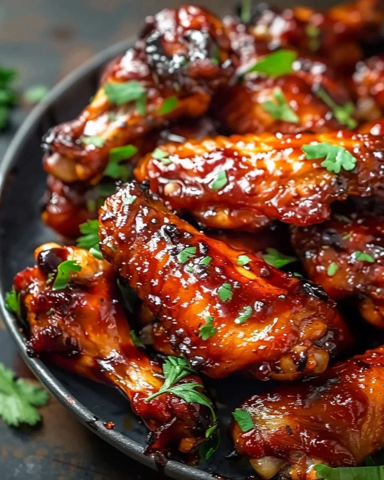 Delicious Honey BBQ Chicken Wings served on a platter