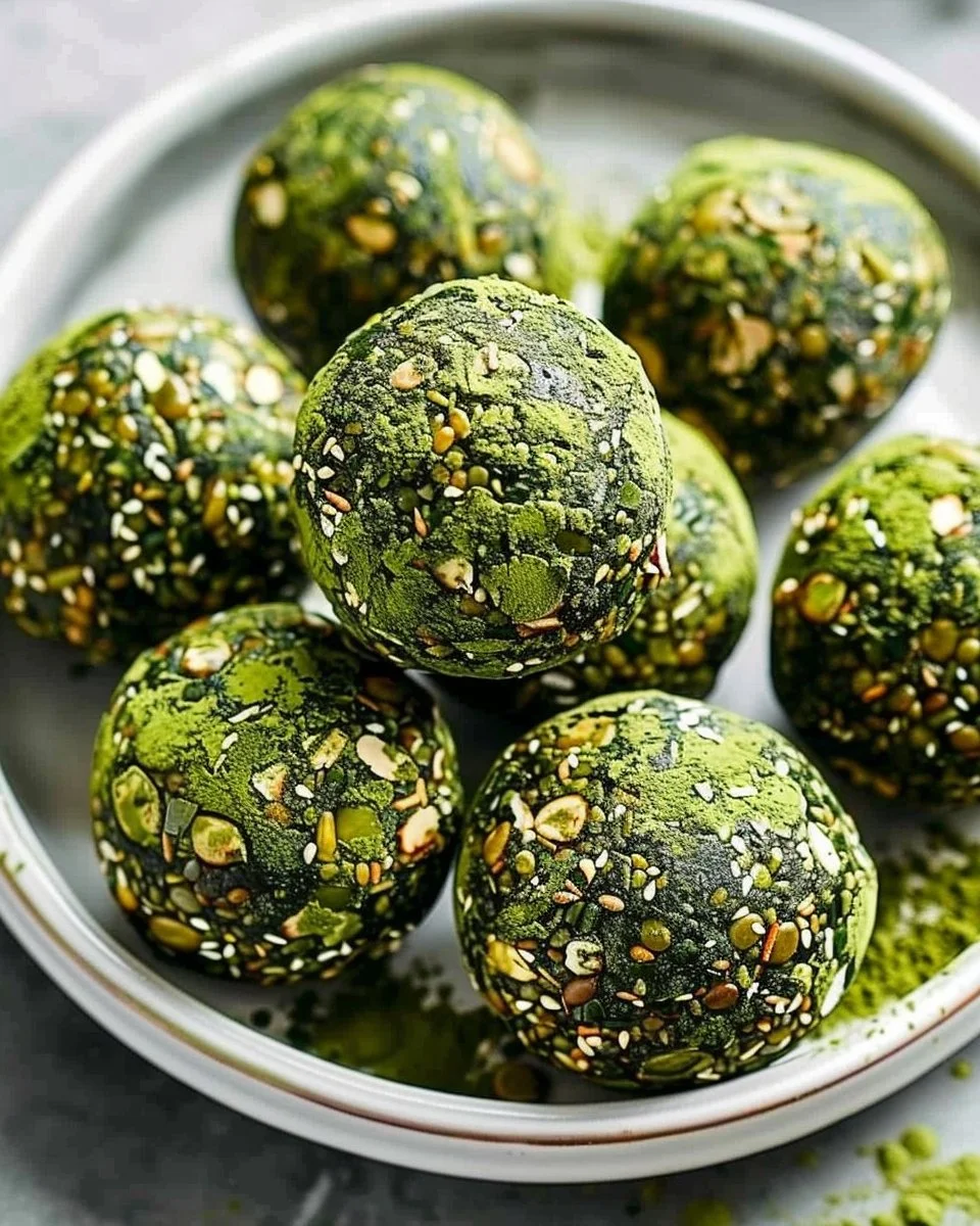 Delicious matcha energy balls, perfect for a quick pre-workout boost.