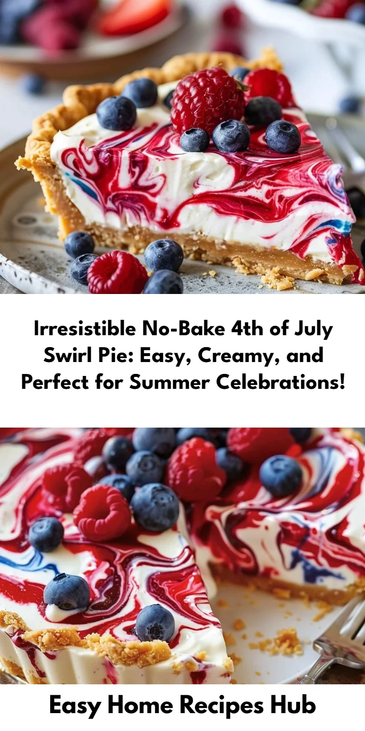 No-Bake 4th of July Swirl Pie Recipe for Easy Patriotic Dessert