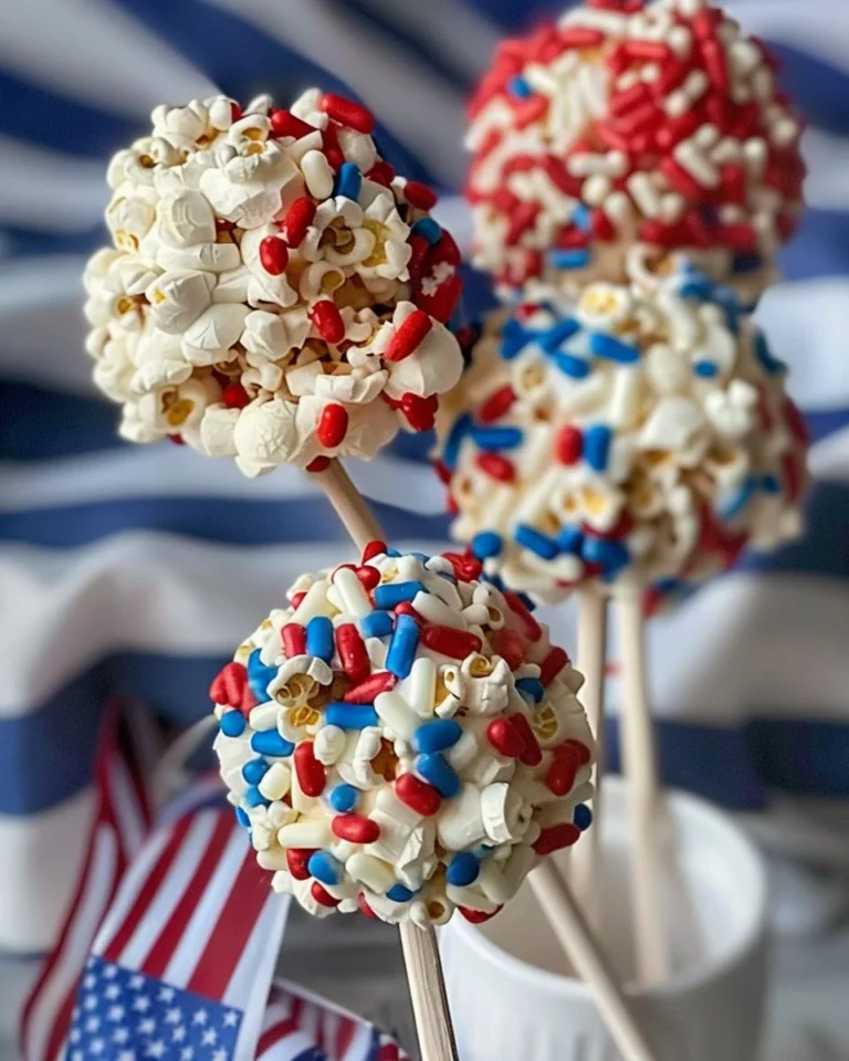 Colorful patriotic popcorn pops in red, white, and blue for festive snacks