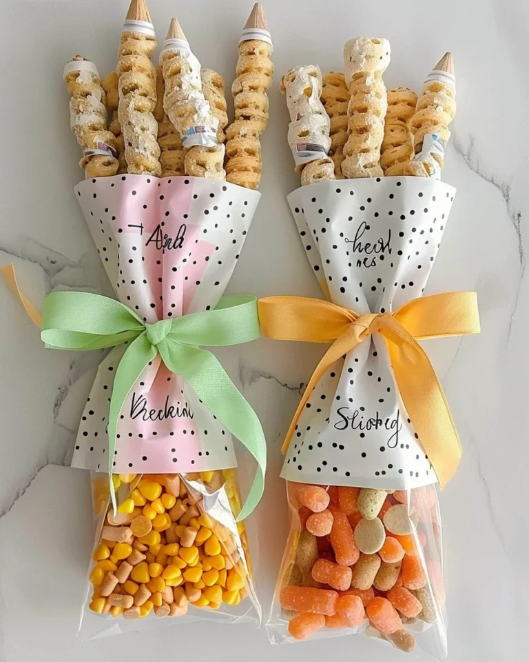 Pencil themed snack bags ideal for school lunches and snacks.