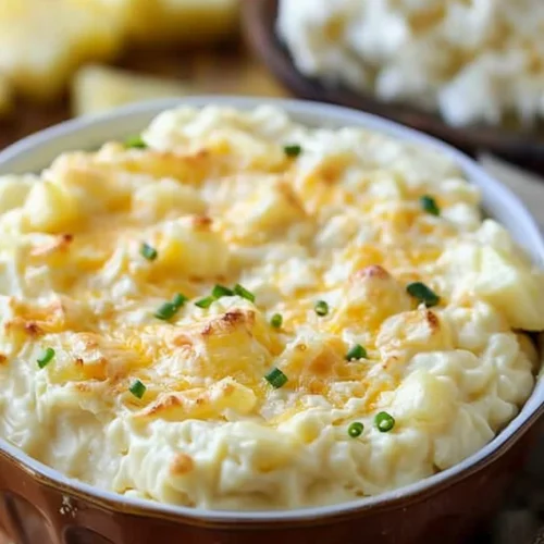Delicious pineapple dip served in a bowl with fruit and crackers