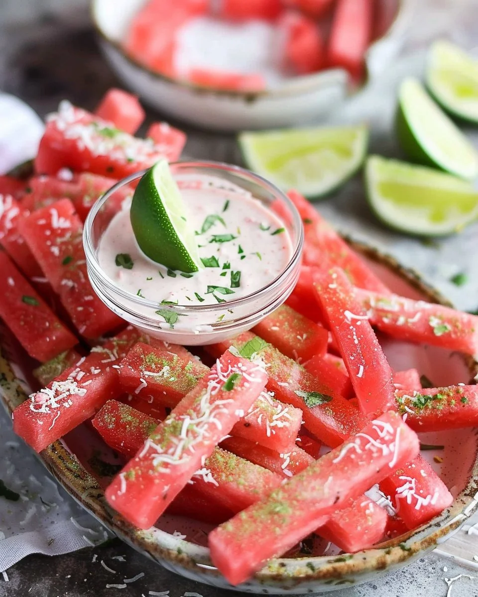 Watermelon Fries with Coconut Lime Dip