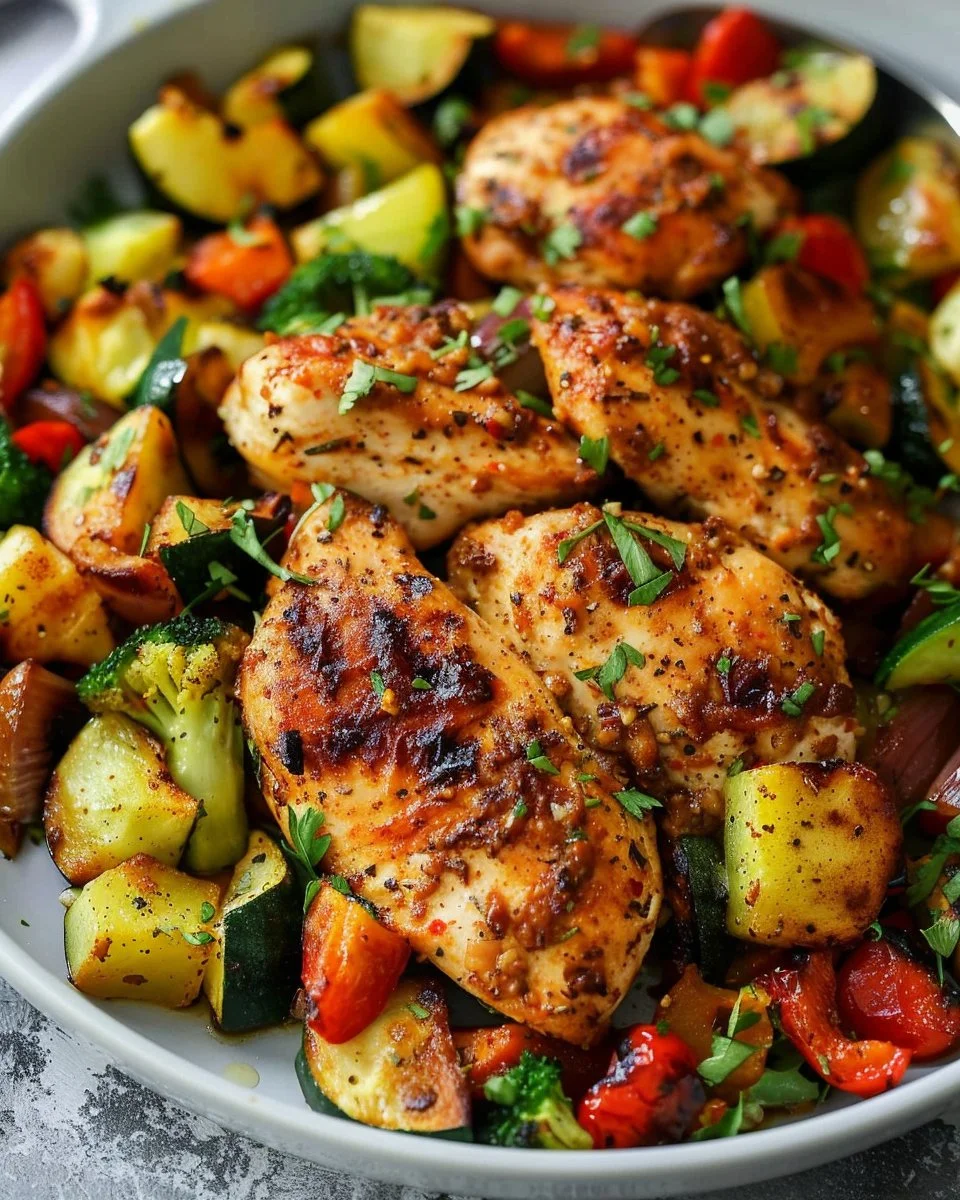 Air Fryer Chicken and Veggies