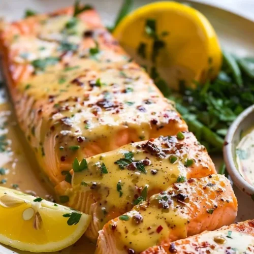 Baked Salmon with Honey Mustard Sauce