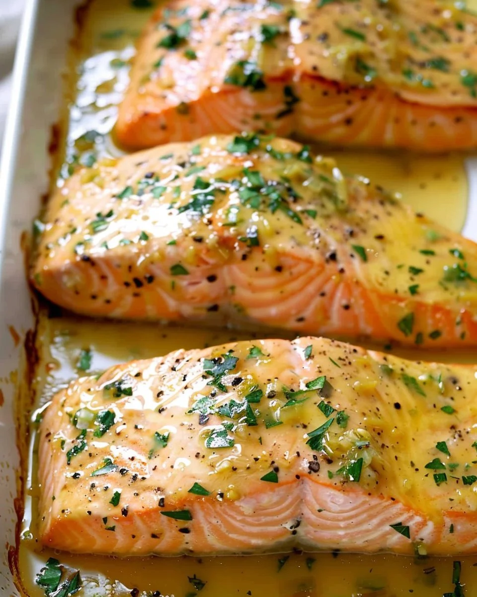 Baked Salmon with Buttery Honey Mustard Sauce