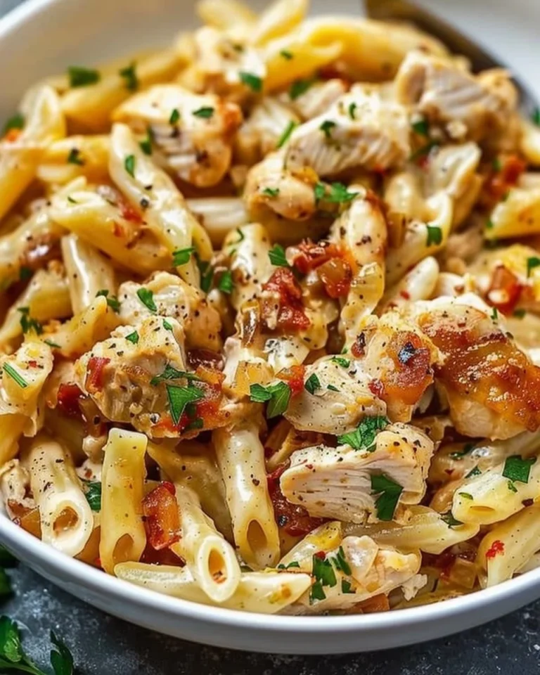 Delicious Marry Me Chicken Pasta served in a bowl with fresh herbs