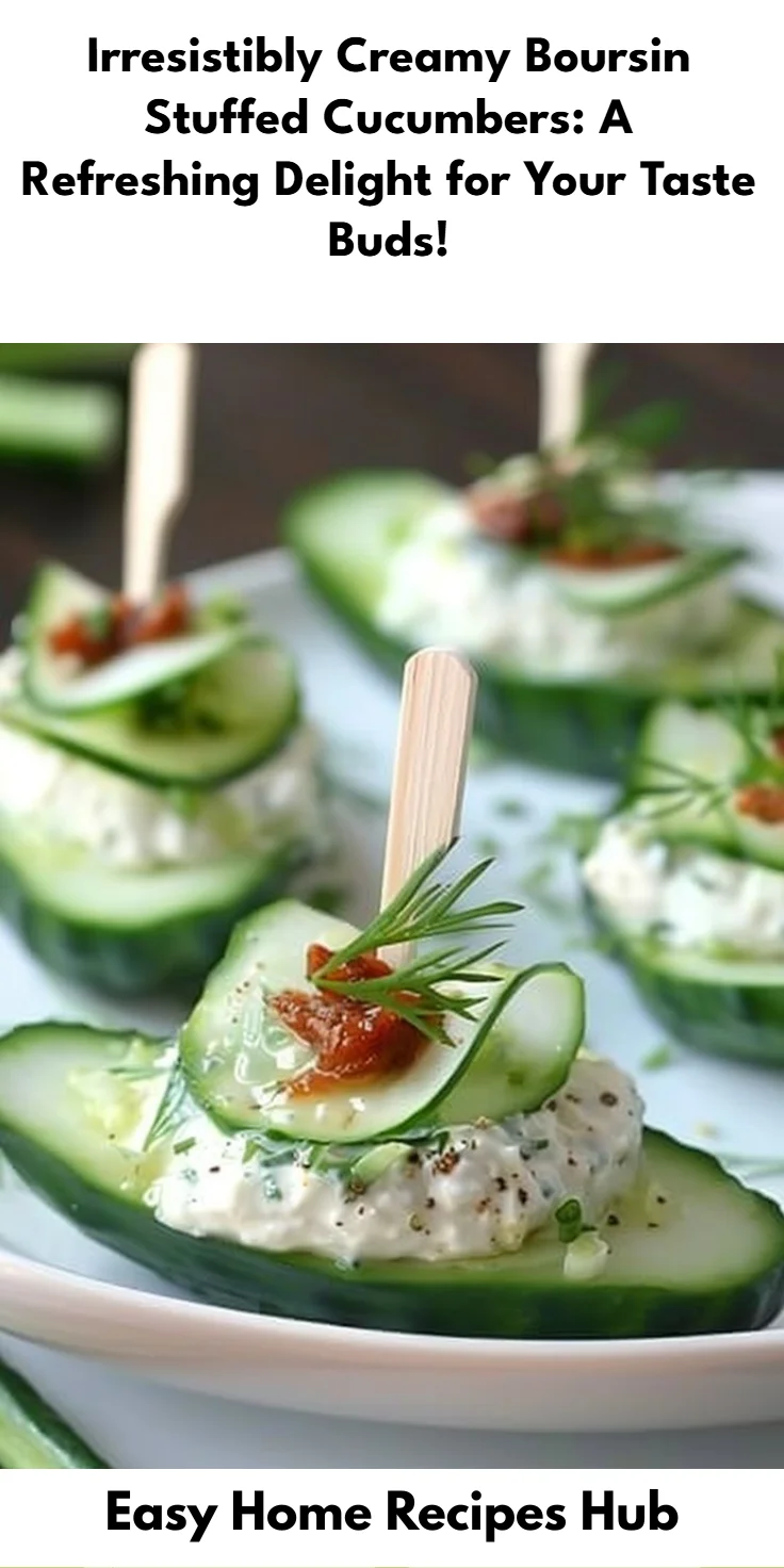 Boursin Cheese Stuffed Cucumbers
