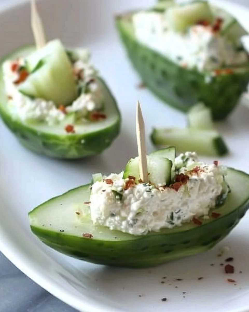Boursin Stuffed Cucumbers
