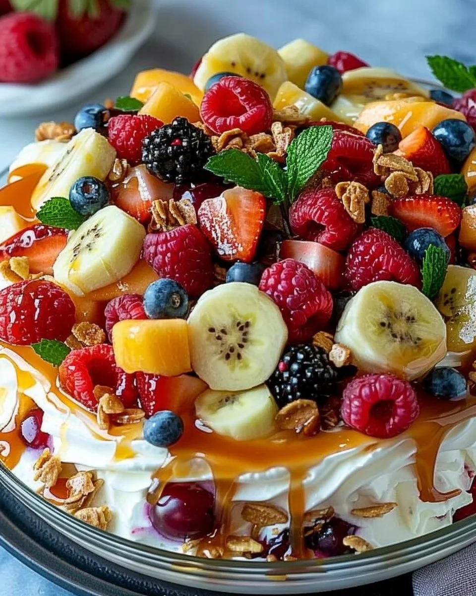 Caramel Crunch Cheesecake Fruit Salad