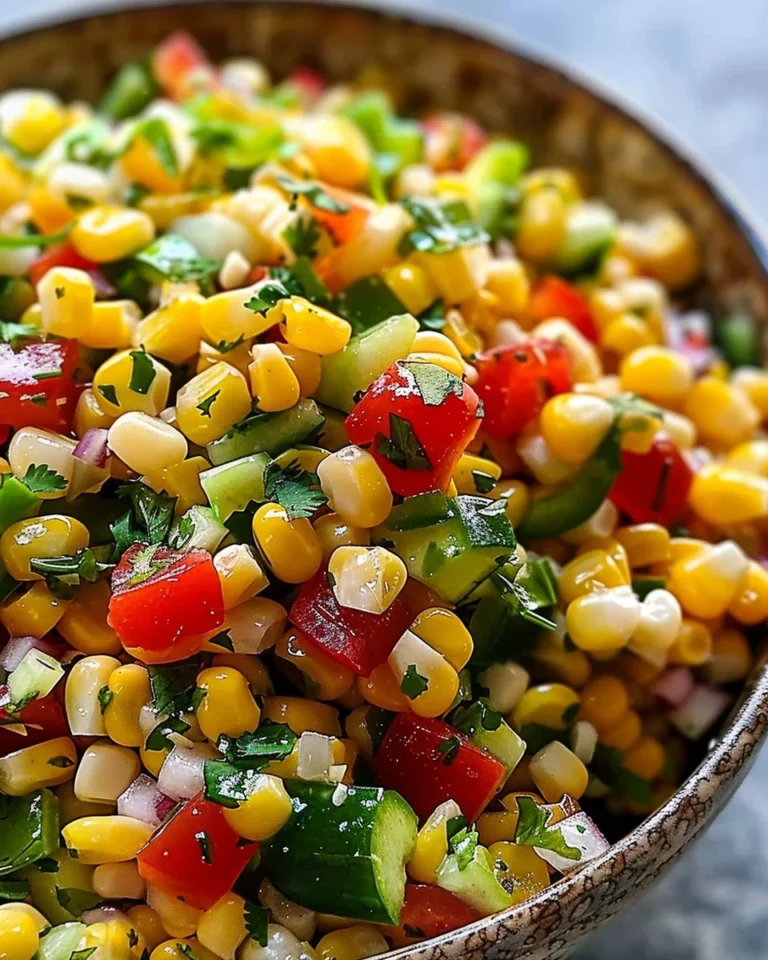 Delicious corn salad with mixed vegetables in a bowl