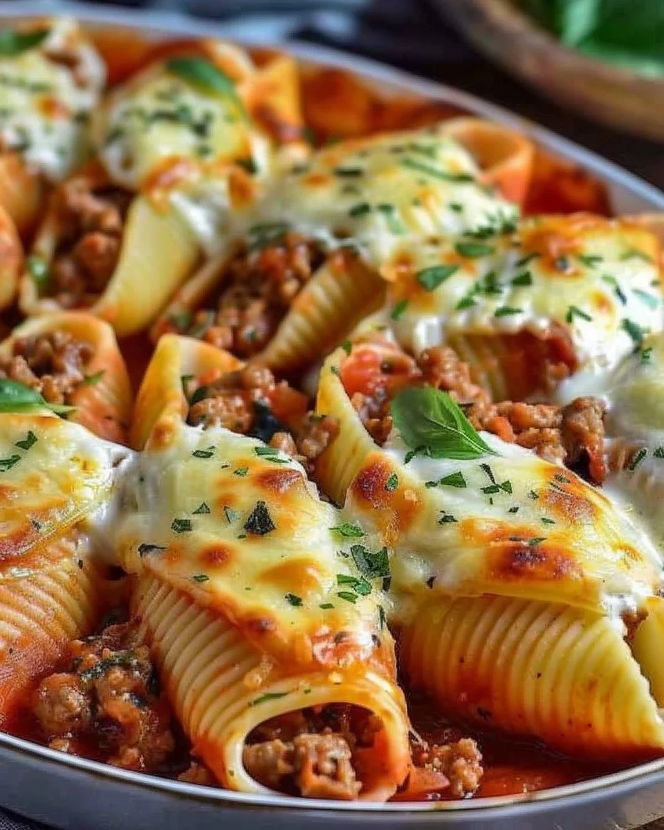 Creamy Ricotta Beef Stuffed Shells