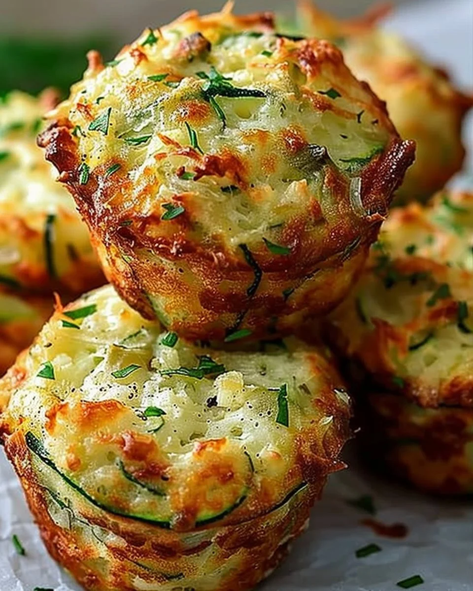Crispy Parmesan Zucchini Potato Muffins