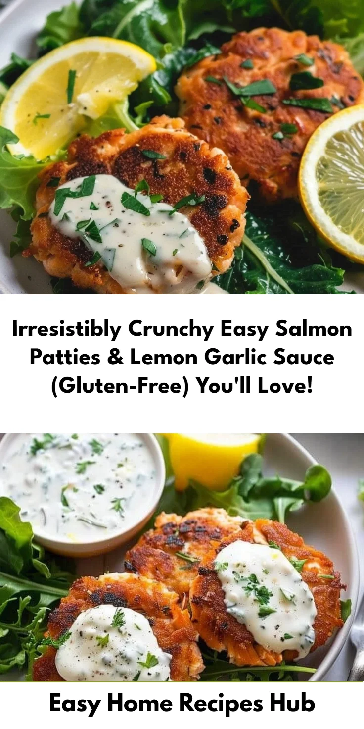 Easy Salmon Patties with Lemon Garlic Sauce (Gluten-Free)