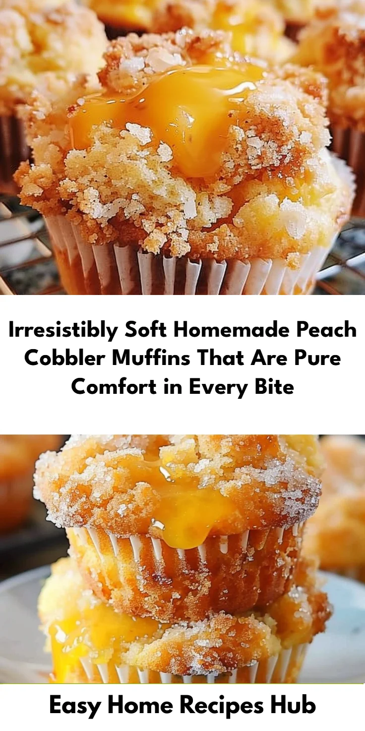 Homemade Peach Cobbler Muffins Recipe