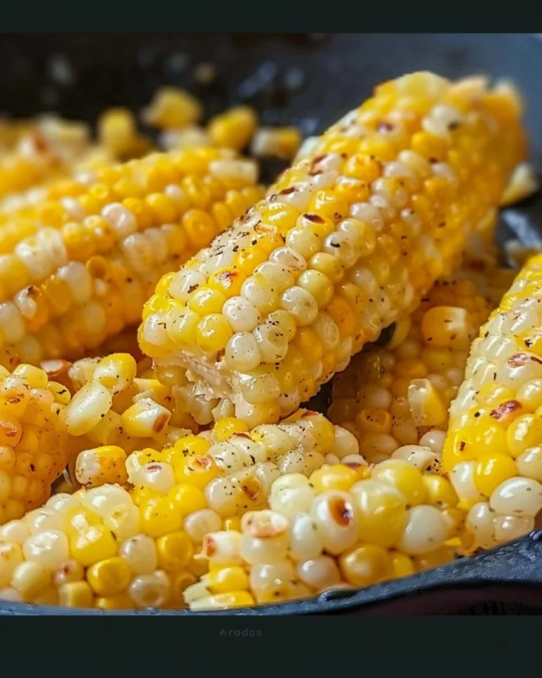 Delicious honey butter skillet corn in a cast-iron pan
