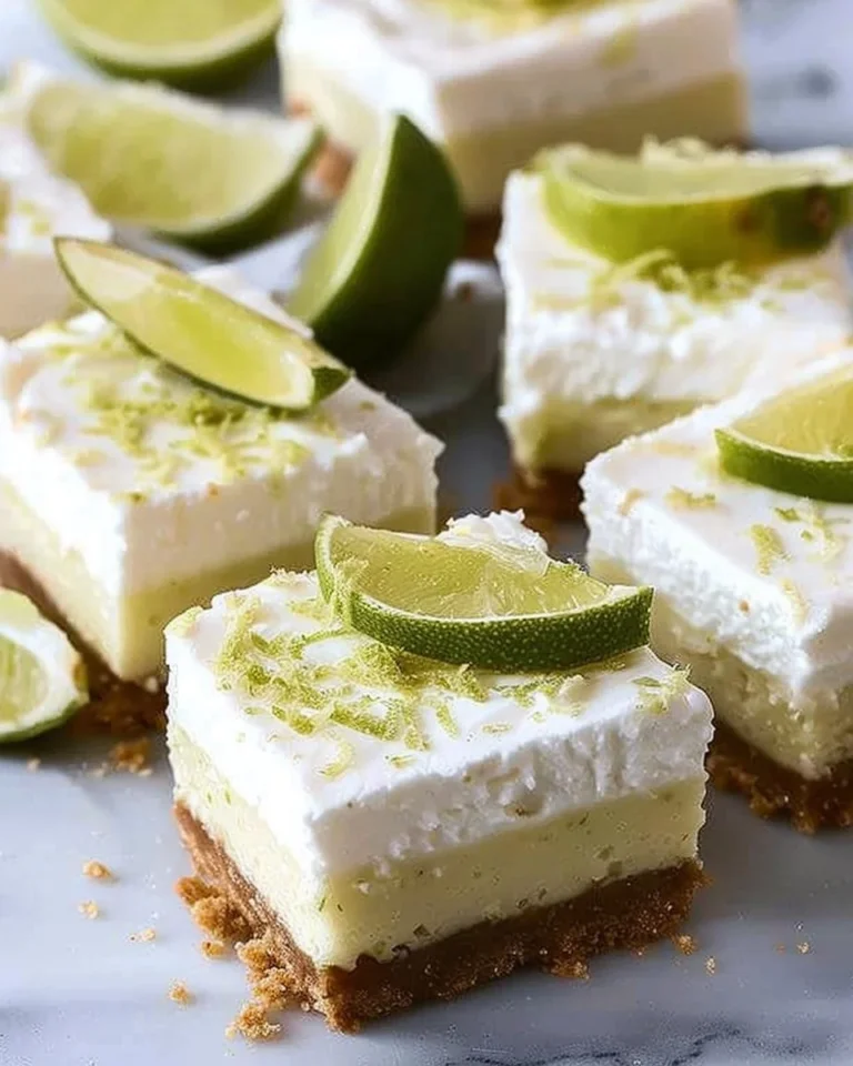 Delicious Key Lime Pie Bars with a crumbly crust and zesty topping