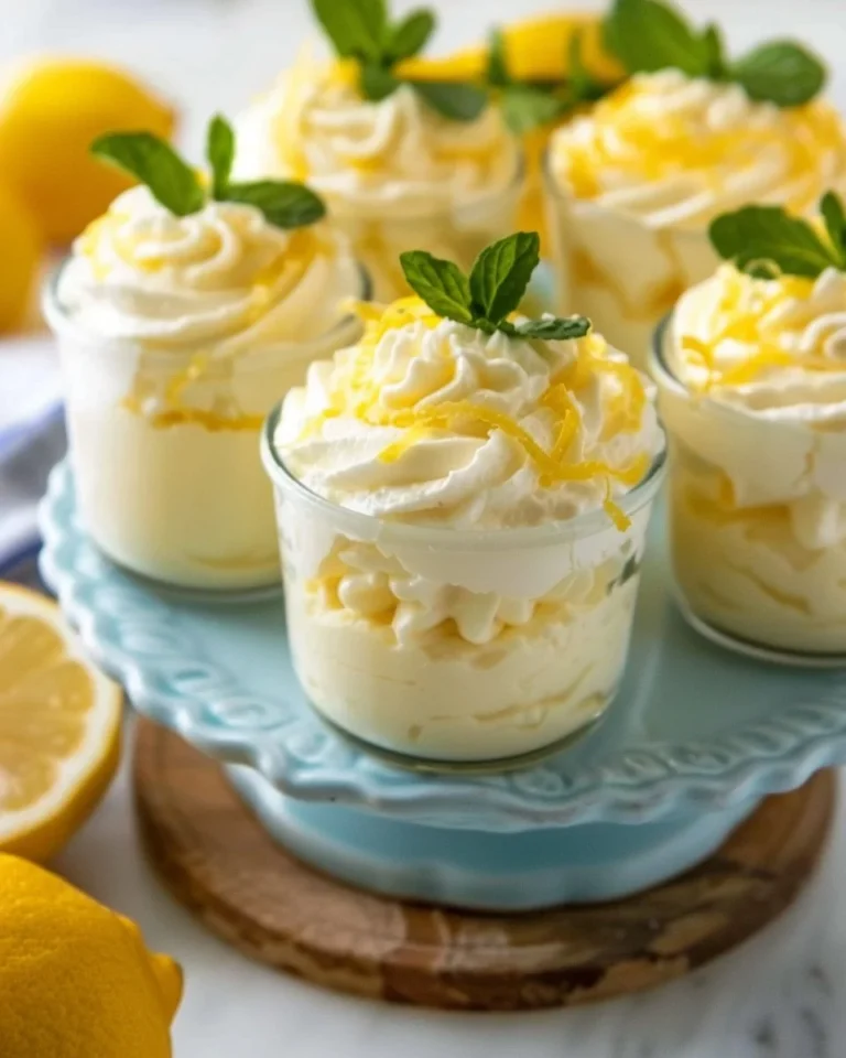 Lemon cheesecake mousse served in elegant dessert cups