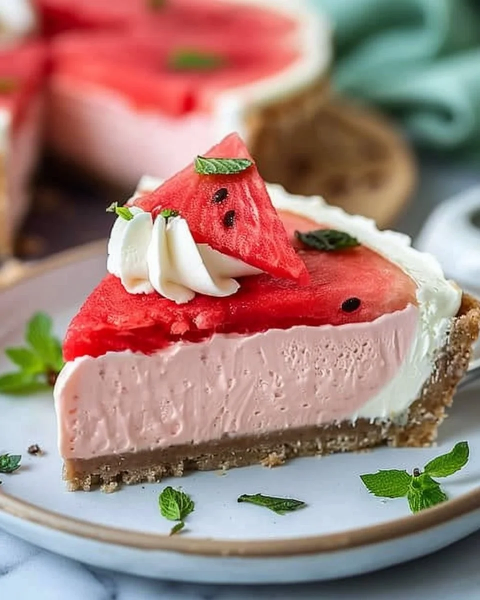 No-Bake Watermelon Cheesecake