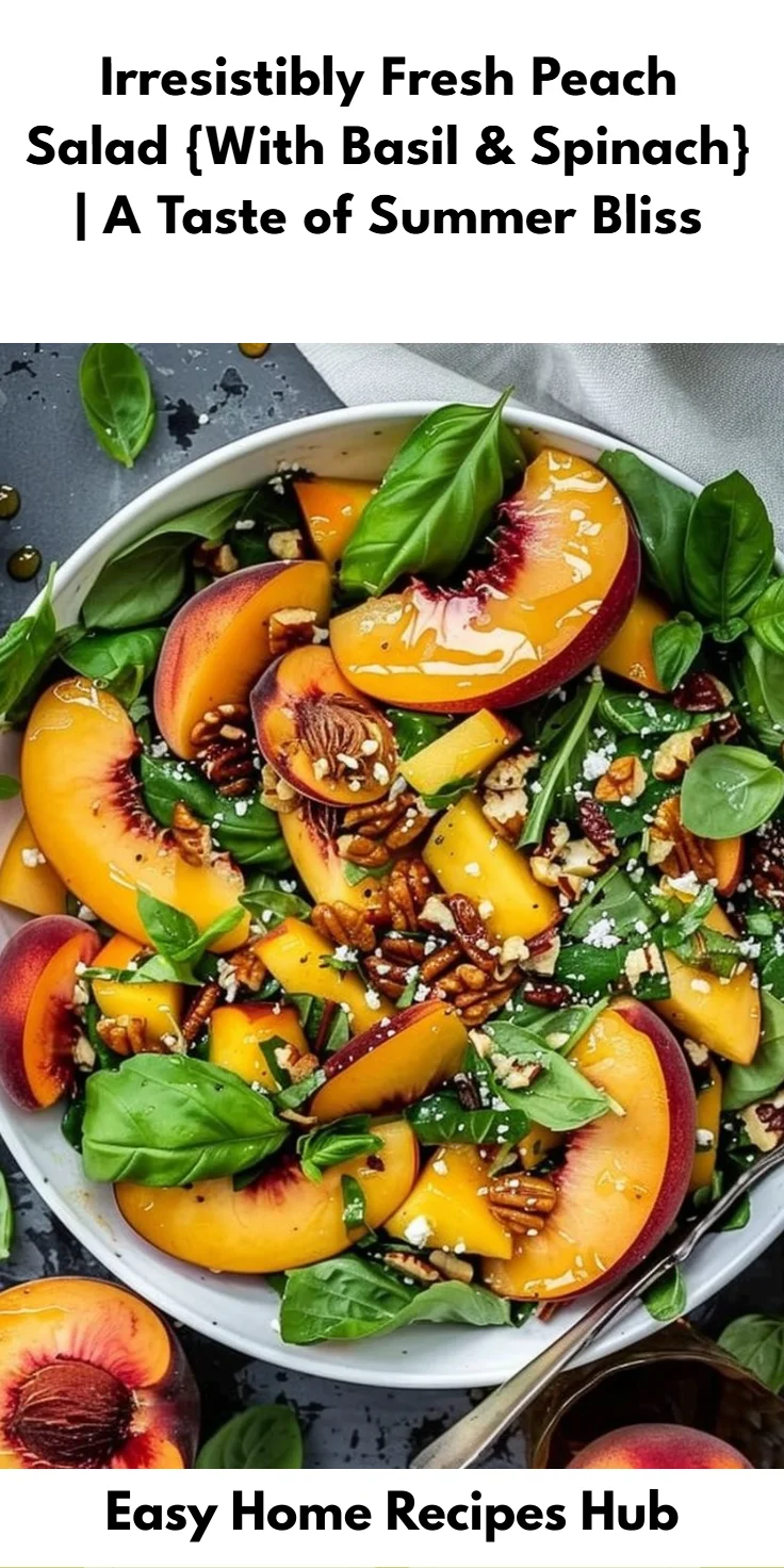 Peach Salad with Basil and Spinach