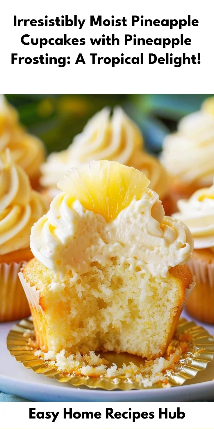 Pineapple Cupcakes and Pineapple Frosting Recipe