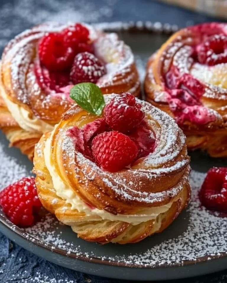 Raspberry Cream Cheese Cruffins on a cooling rack