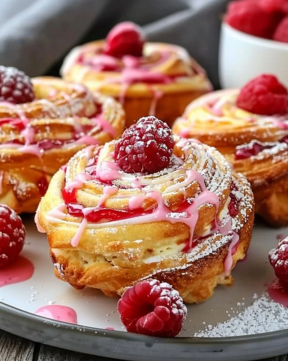 Raspberry Cream Cheese Cruffins