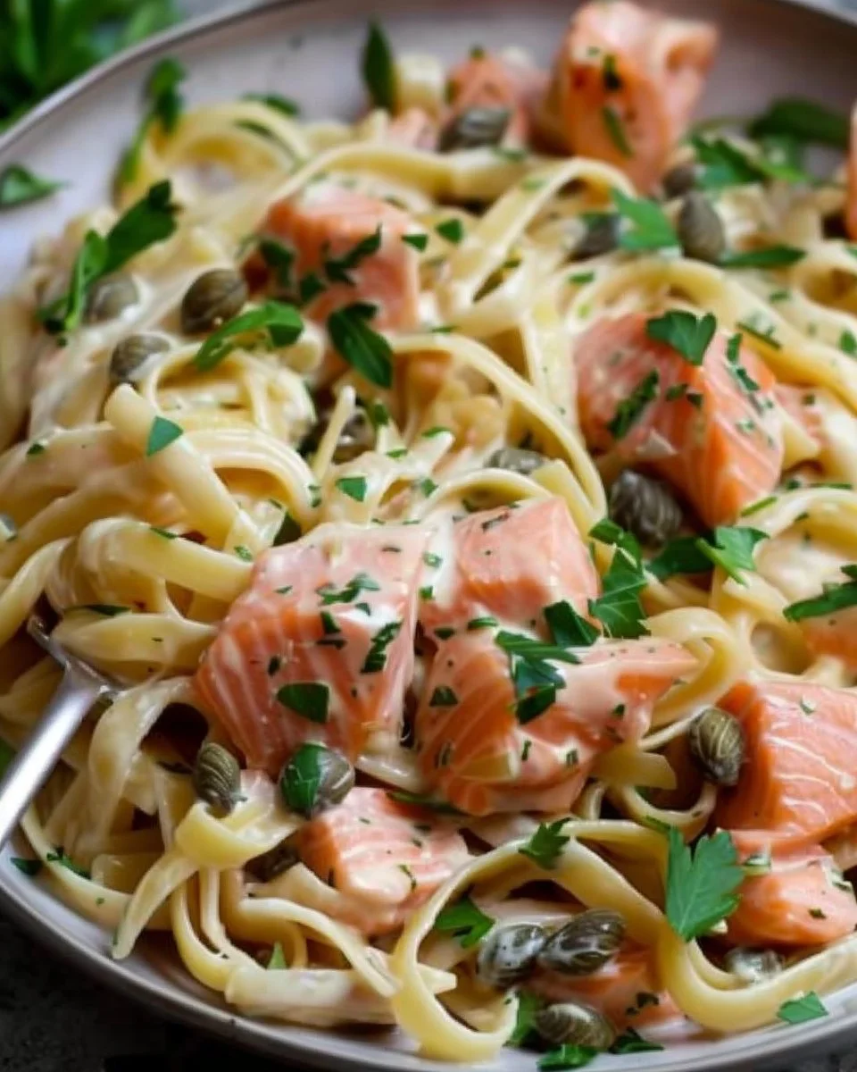 Salmon Caper Pasta