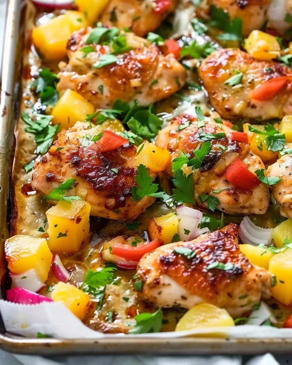 Hawaiian Chicken Sheet Pan Meal