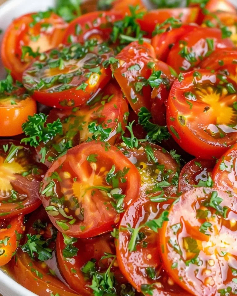 Freshly prepared simple tomato salad with vibrant colorful tomatoes